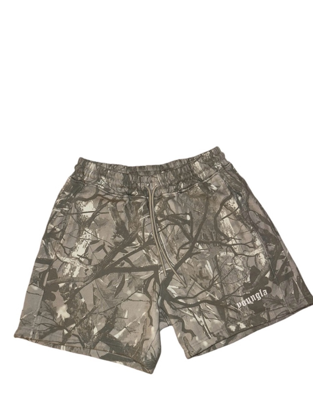YoungLA 1118 Tree Camo Cotton Shorts Men’s Medium Relaxed Fit Y2K